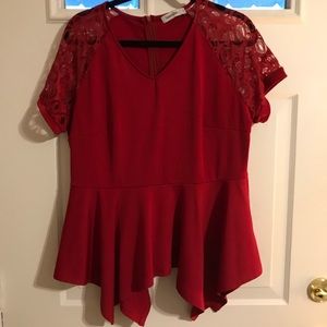 Red Peplum Top